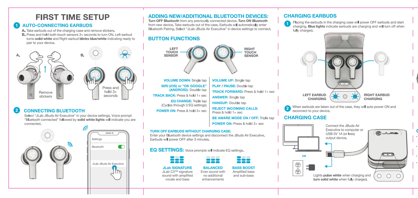 JLab JBuds Earbuds Air Executive True Wireless