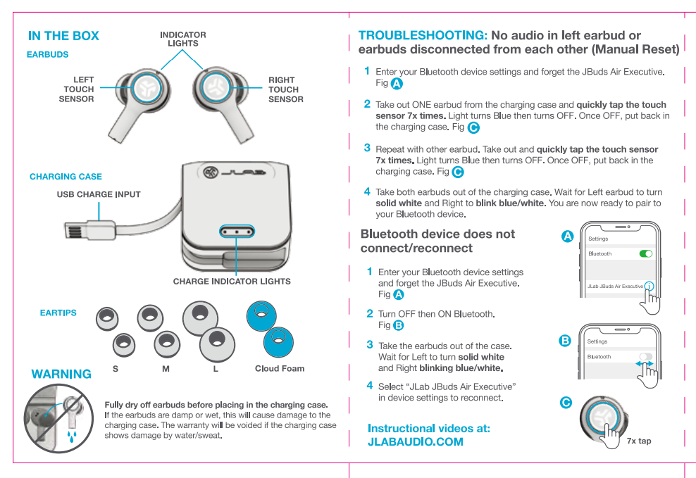 JLab JBuds Earbuds Air Executive True Wireless