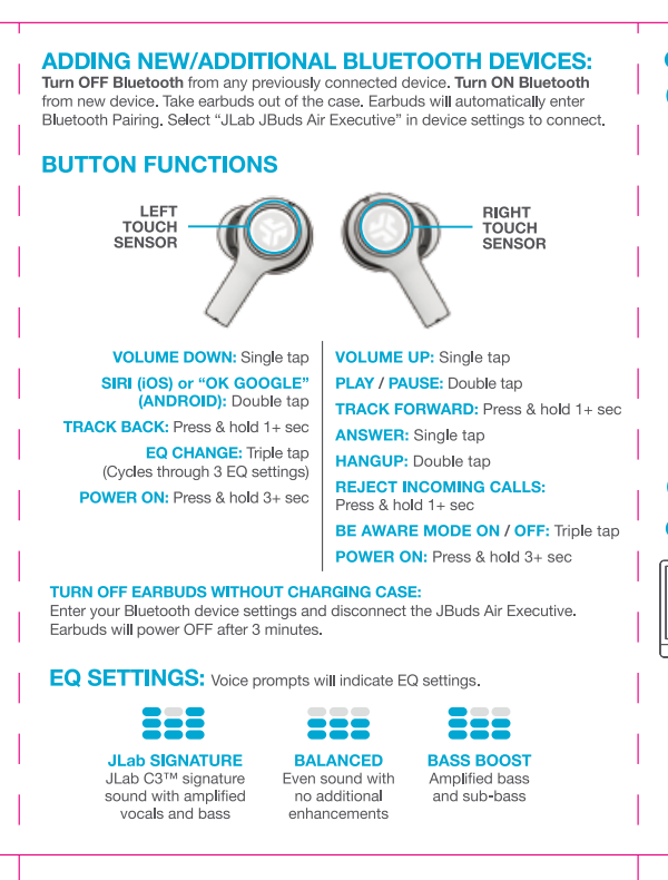 JLab JBuds Earbuds Air Executive True Wireless